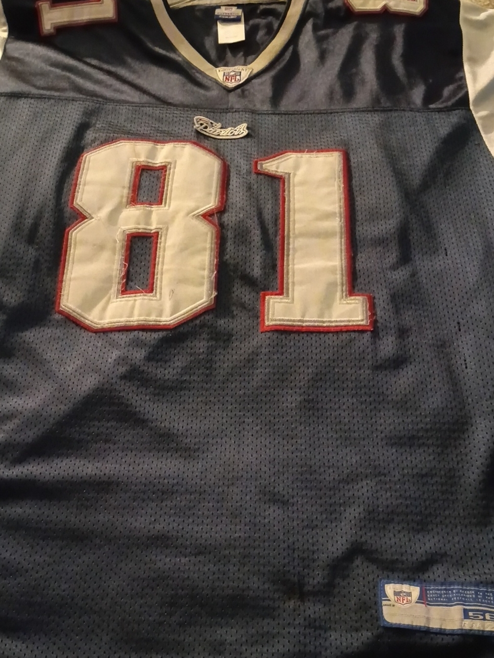 Reebok Men's Navy Blue Jersey Sweater with White & Red Accents #81